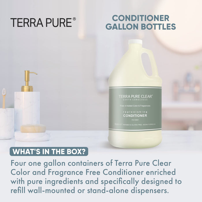 Terra Pure 1-Shoppe Clear Color and Fragrance Free Gallon Size Conditioner | 4 Gallons