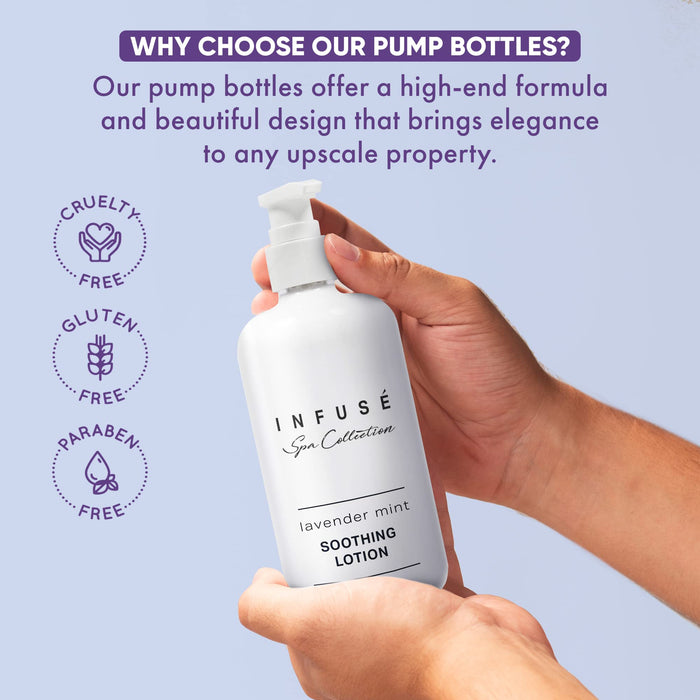 Infuse Lavender Mint Lotion | Spa Collection | Hotel Amenities in Pump Bottle | 10.14 oz. / 300 ml (Case of 12)