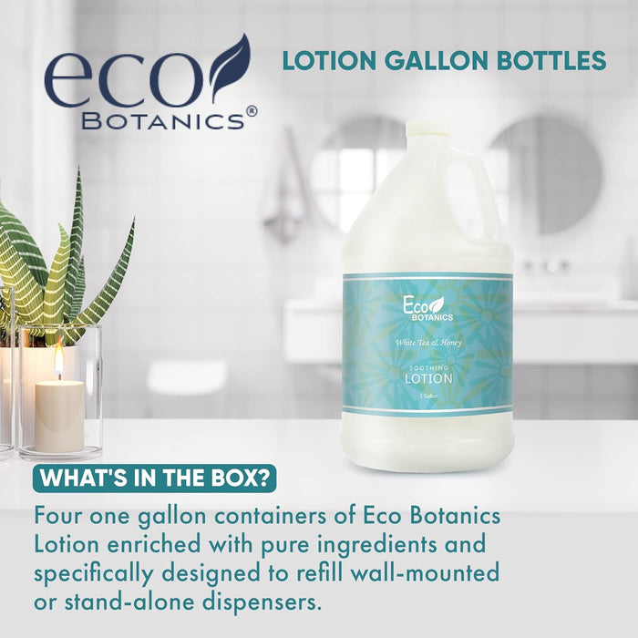 Eco Botanics Hotel Lotion | 1 Gallon | Designed to Refill Soap Dispensers | by Terra Pure (Set of 4)