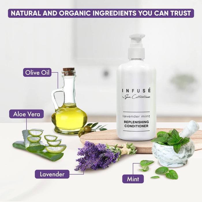 Infuse Lavender Mint Conditioner | Spa Collection | Hotel Amenities in Pump Bottle | 10.14 oz. / 300 ml (Single Bottle)