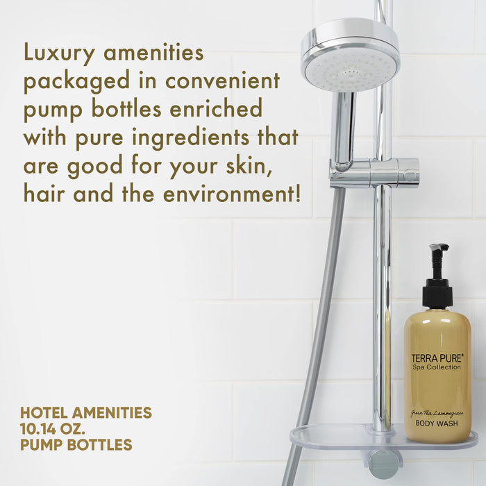 Terra Pure Body Wash | Spa Collection | Hotel Amenities in Pump Bottle | 10.14 oz. / 300 ml (Case of 12)