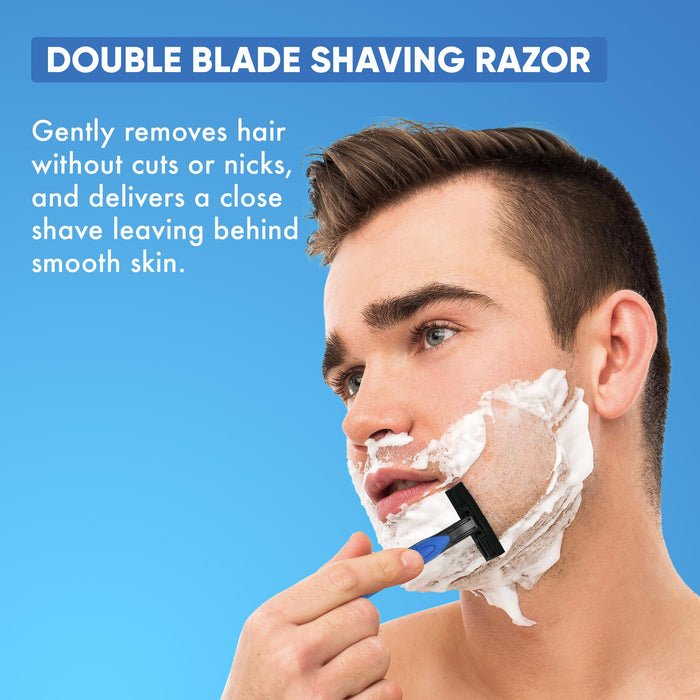 Double Blade Shaving Razor with Shave Cream | Disposable Hotel Kit Twin Blade Single Use | (Case of 50)