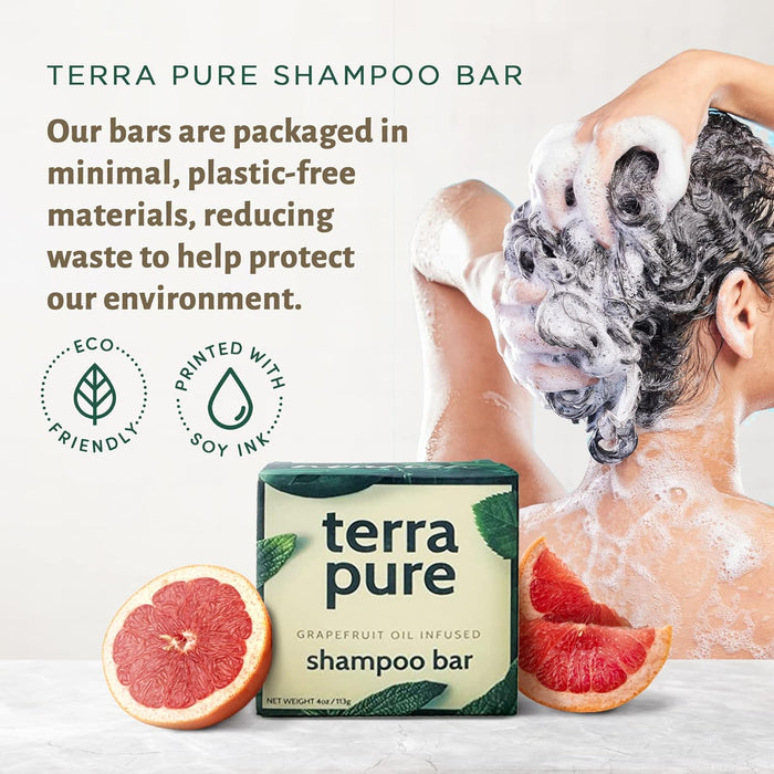 Terra Pure Shampoo Bar | Oil Infused by 1-Shoppe | Plastic Free, Soap Free, Vegan, Plant Based, Sustainable, Eco-Friendly, & Zero Waste