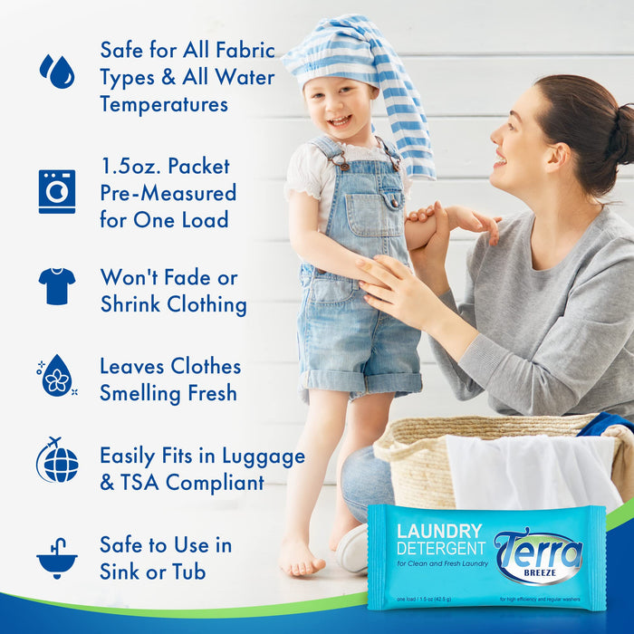 Terra Breeze Laundry Detergent Powder - 1.5 oz Packet (Case of 150)