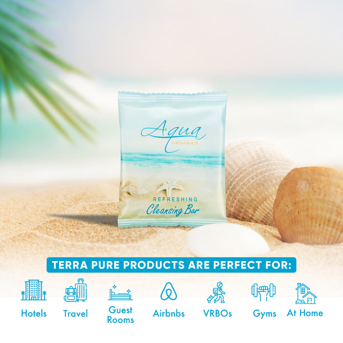 Aqua Organics Bar Soap, Travel Size Beach Hotel Amenities, 0.5 oz (Case of 100)