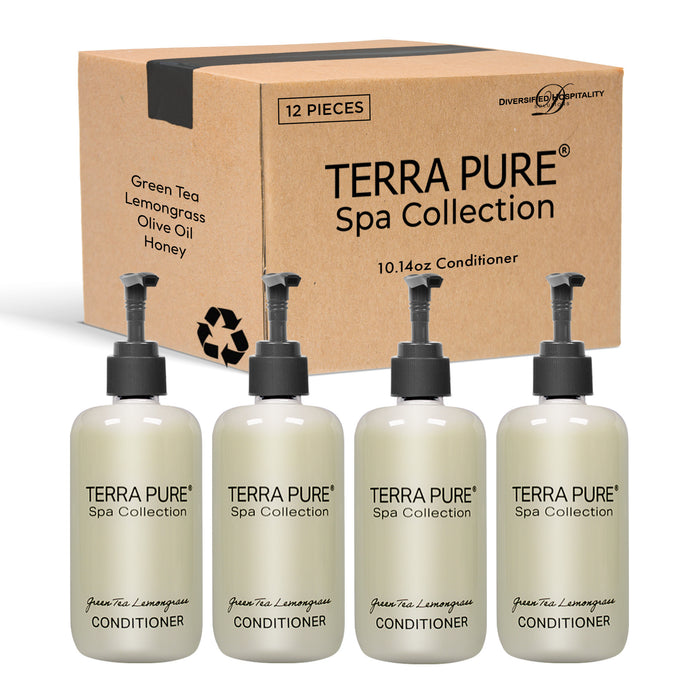 Terra Pure Conditioner | Spa Collection | Hotel Amenities in Pump Bottle | 10.14 oz. / 300 ml (Case of 12)