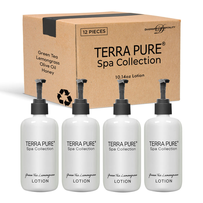 Terra Pure Lotion | Spa Collection | Hotel Amenities in Pump Bottle | 10.14 oz. / 300 ml (Case of 12)