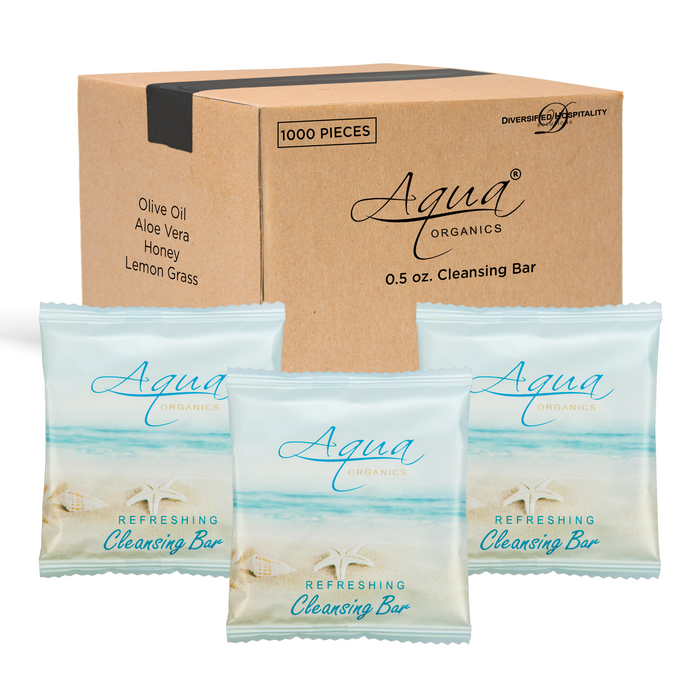 Aqua Organics Bar Soap, Travel Size Beach Hotel Amenities, 0.5 oz (Case of 1000)