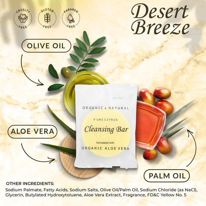 Desert Breeze Cleansing Bar Soap, Travel Size Hotel Amenities, 0.5 oz (Case of 400)