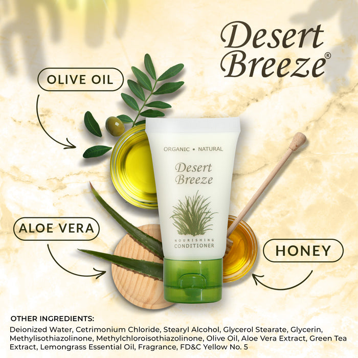 Desert Breeze Conditioner, Travel Size Hotel Toiletries, 1 oz. Flip Cap (Case of 300)