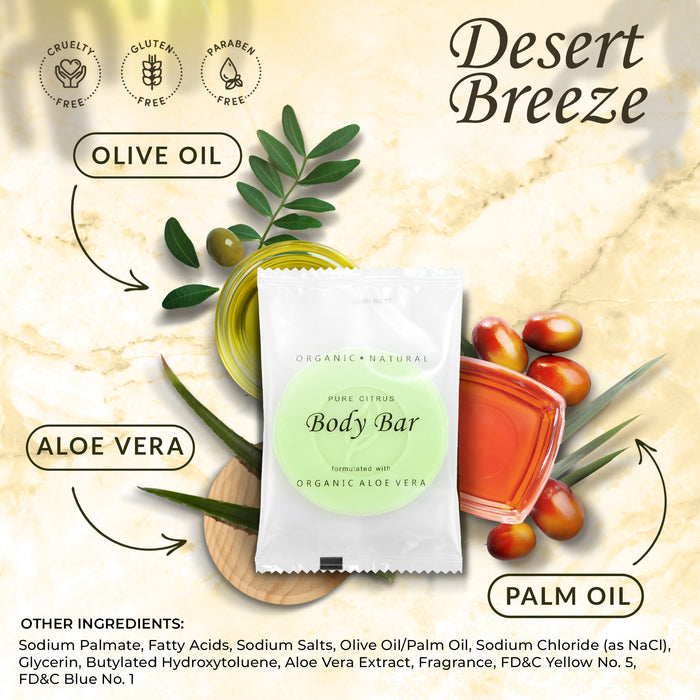Desert Breeze Bar Soap, Travel Size Hotel Amenities, 1 oz (Case of 300)