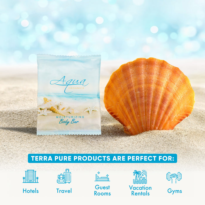 Aqua Organics Bar Soap, Travel Size Beach Hotel Amenities, 1 oz (Case of 100)
