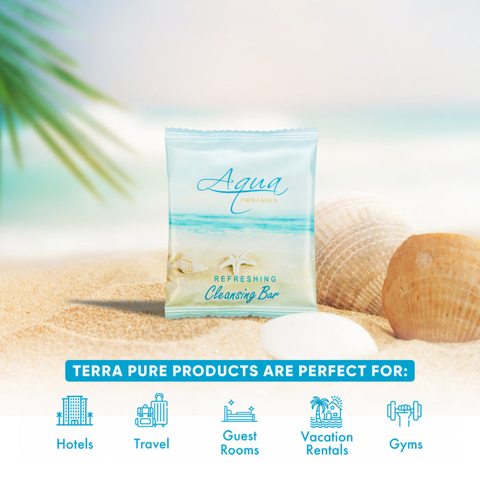 Aqua Organics Bar Soap, Travel Size Beach Hotel Amenities, 0.5 oz (Case of 100)