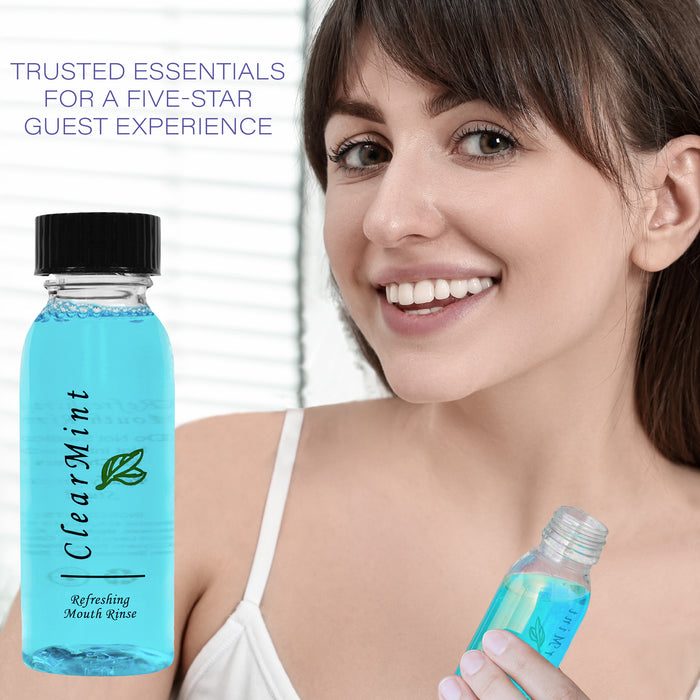 ClearMint Mouth Wash, 1 oz Travel/Hospitality Size Bottle (Case of 144)