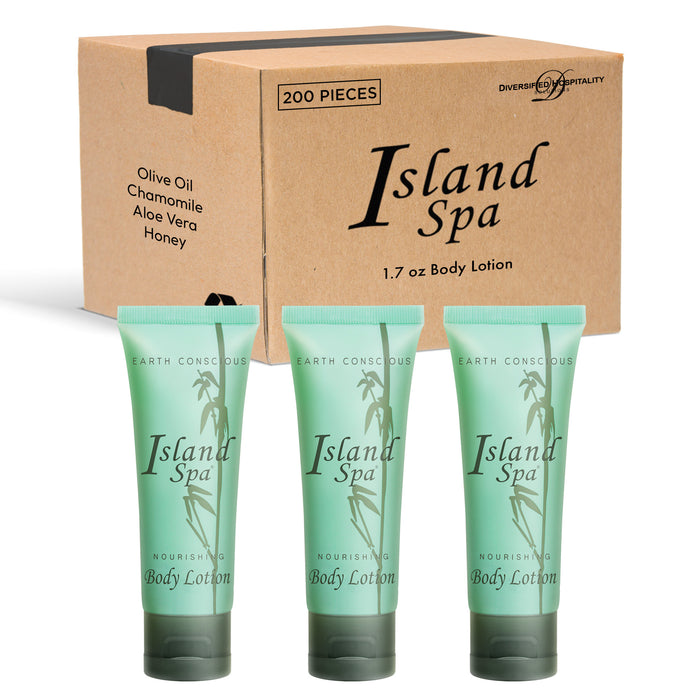 Island Spa Lotion 1.7 oz. with Flip Cap, Enriched with Natural Aloe Vera (Case of 200)