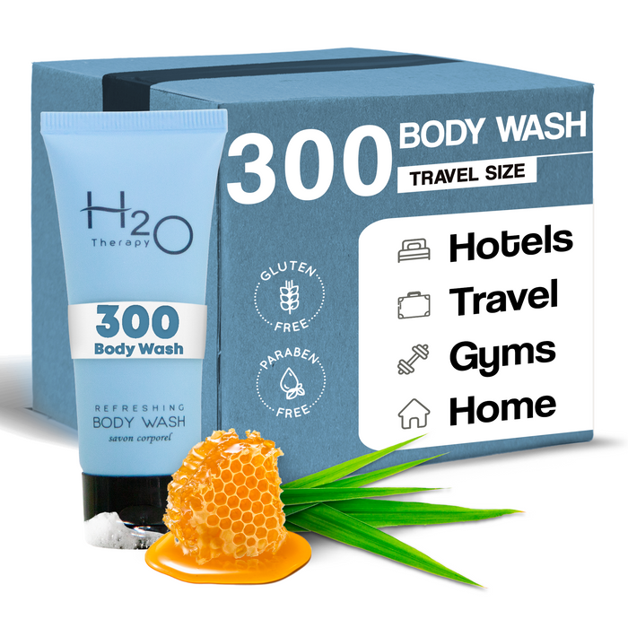 H2O Therapy Body Wash Soap, Travel Size Hotel Hospitality, 1 oz (Case of 300)