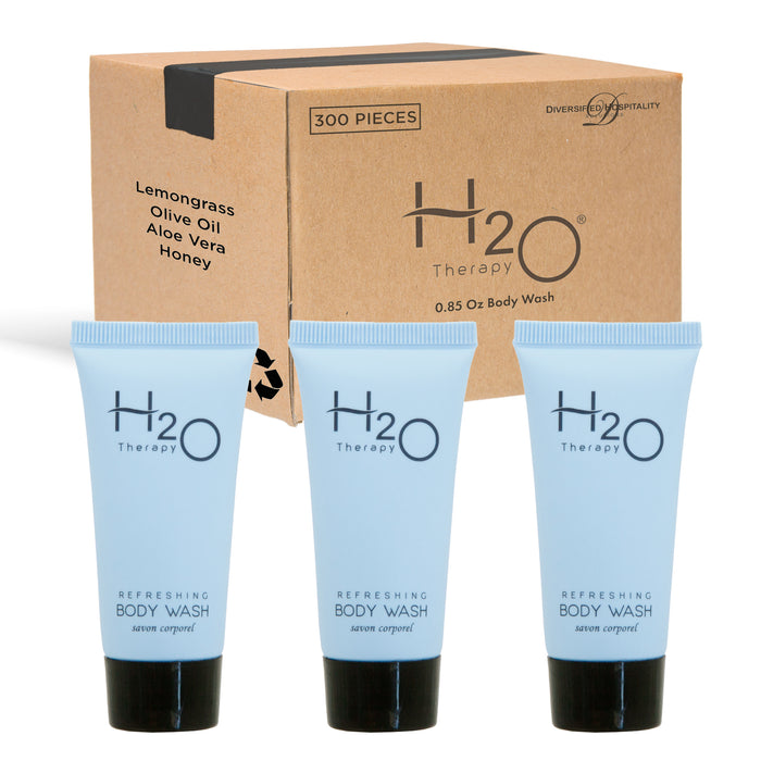 H2O Therapy Body Wash Soap, Travel Size Hotel Hospitality, 0.85 oz (Case of 300)