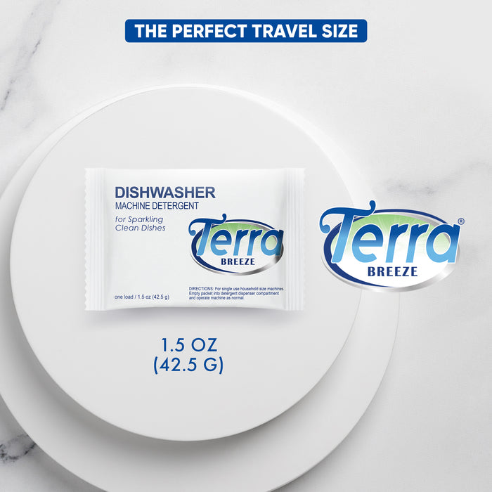 Terra Breeze Automatic Dishwasher Detergent Powder - 1.5 oz Packets (200 packs)