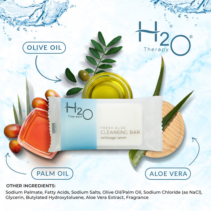 Travel Size Hotel Bar Soap 500 Count 1 oz Cleansing Bars Guest Amenities for Hotels Vacation Rentals and Short Term Rentals Paraben Free Green Tea Scent Infused with Aloe and Olive Oil by H2O Therapy