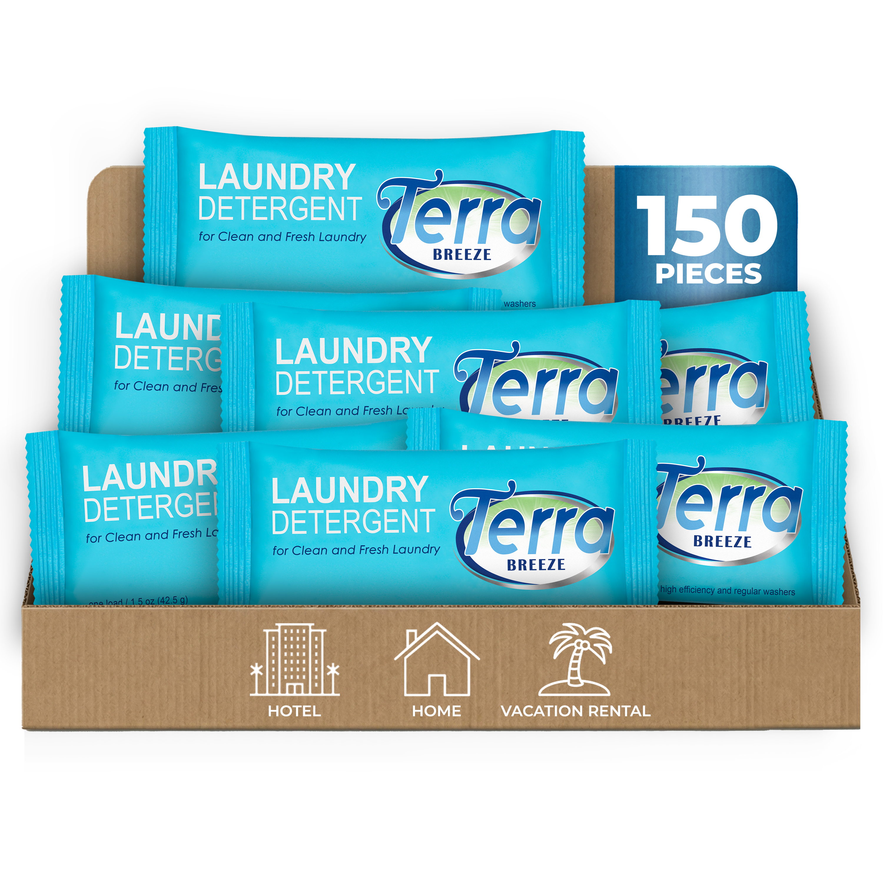 Terra Breeze Laundry Detergent Powder - 1.5 oz Packet (Case of 150