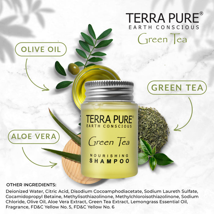 Terra Pure Shampoo, Travel Size Hotel Amenities, 1 oz. (Case of 300)