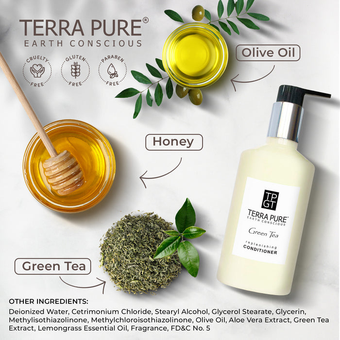 Terra Pure Green Tea Conditioner, 10.14 oz. With Organic Honey And Aloe Vera (Case of 24)