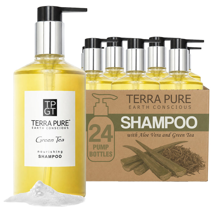 Terra Pure Green Tea Shampoo, 10.14 oz. With Organic Honey And Aloe Vera (Case of 24)