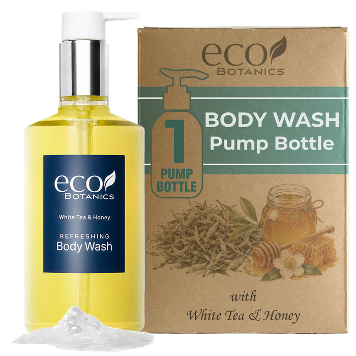 Eco Botanics Body Wash, Retail Size Hotel Amenities, 10.14 oz. (Single)