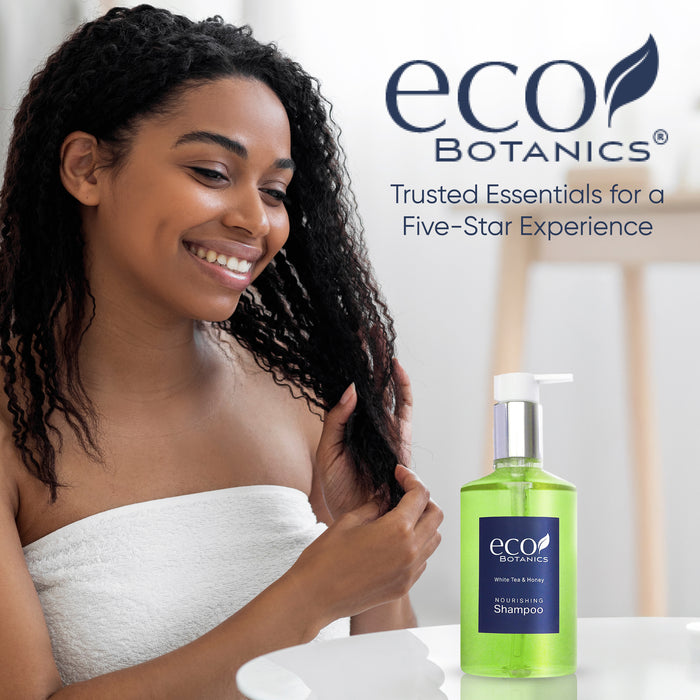Eco Botanics Shampoo, White Tea & Honey Retail Size Hotel Amenities, 10.14 oz. (Single)