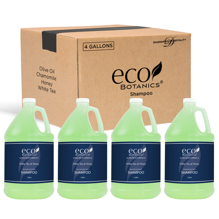 Eco Botanics Hotel Shampoo | 1 Gallon | Designed to Refill Soap Dispensers | by Terra Pure (Set of 4)