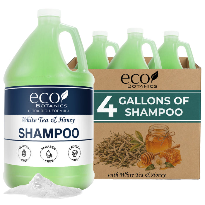 Eco Botanics Hotel Shampoo | 1 Gallon | Designed to Refill Soap Dispensers | by Terra Pure (Set of 4)