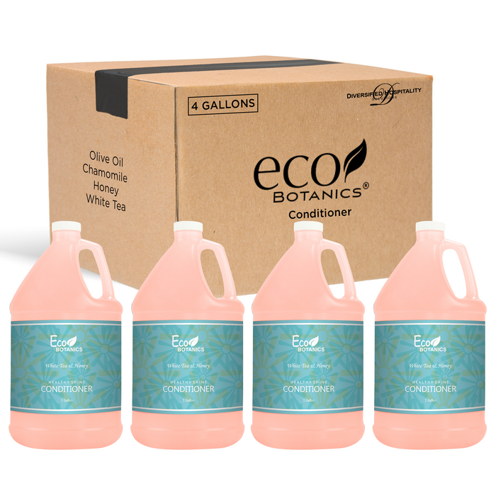Eco Botanics Hotel Conditioner | 1 Gallon | Designed to Refill Soap Dispensers | by Terra Pure (Set of 4)