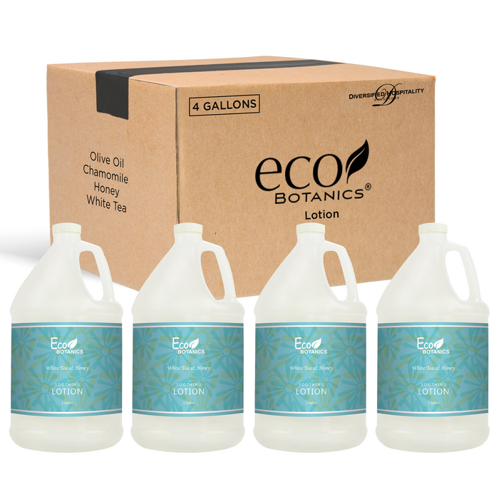 Eco Botanics Hotel Lotion | 1 Gallon | Designed to Refill Soap Dispensers | by Terra Pure (Set of 4)