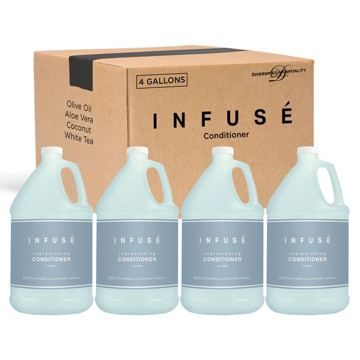 Infuse Hotel Conditioner | 1 Gallon | Designed to Refill Soap Dispensers | by Terra Pure (Set of 4)