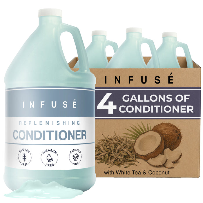 Infuse Hotel Conditioner | 1 Gallon | Designed to Refill Soap Dispensers | by Terra Pure (Set of 4)