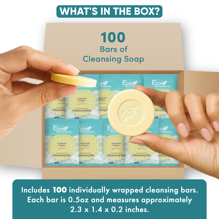 Eco Botanics Travel-Size Hotel Cleansing Bar Soap.5 oz (Case of 100)