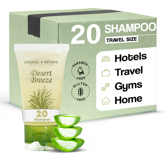 Desert Breeze Shampoo, Travel Size Hotel Toiletries, 1 oz. Flip Cap (Case of 20)