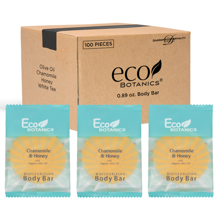 Eco Botanics Travel-Size Hotel Body Bar Soap, 0.89 oz (Case of 100)