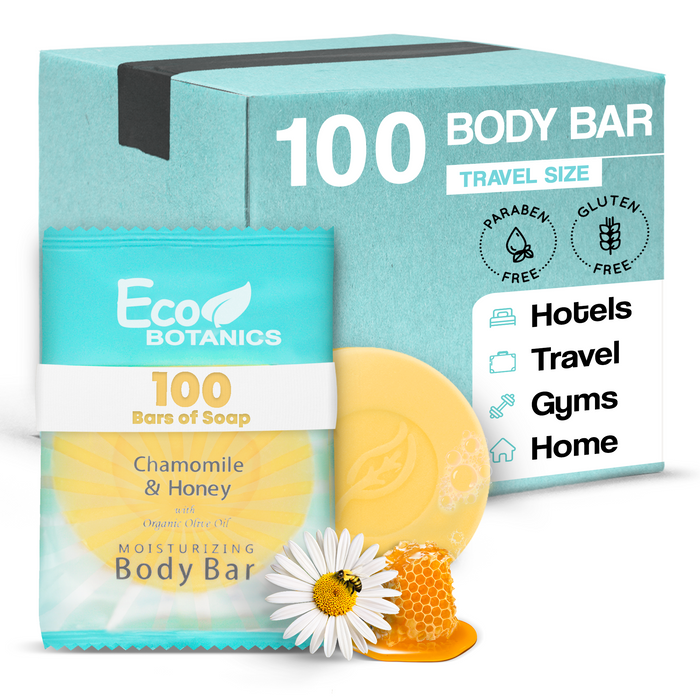 Eco Botanics Travel-Size Hotel Body Bar Soap, 0.89 oz (Case of 100)