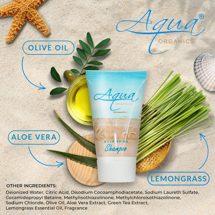 Aqua Organics Hotel Soaps and Toiletries Bulk Set | 1-Shoppe All-In-Kit Amenities for Hotels & Airbnb | 1 oz Hotel Shampoo & Conditioner, 1 oz Bar Soap Travel Size | 150 Pieces