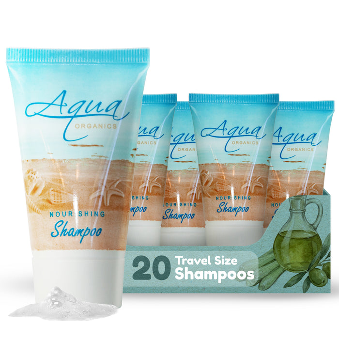 Aqua Organics Shampoo, Travel Size Hotel Amenities, 1 oz (Case of 20)
