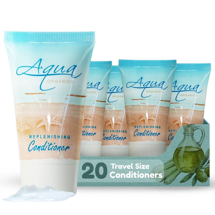 Aqua Organics Conditioner, Travel Size Hotel Amenities, 1 oz (Case of 20)