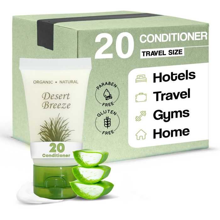 Desert Breeze Conditioner, Travel Size Hotel Toiletries, 1 oz. Flip Cap (Case of 20)