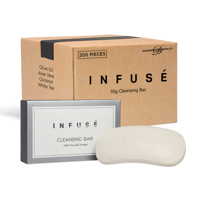 Infuse Boxed Bar Soap | Travel Size Hotel Amenities | 35 Gram (Case of 200)