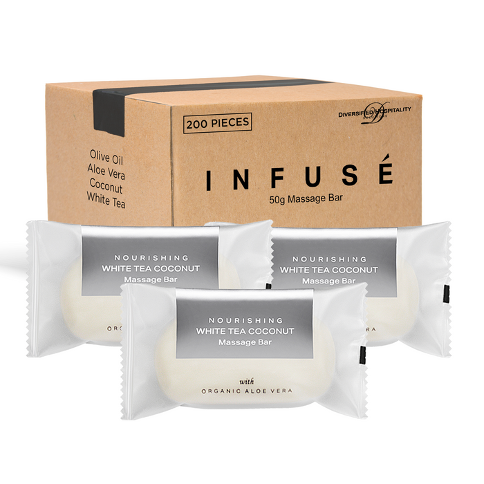 Infuse Massage Bar Soap | Travel Size Hotel Amenities | 50 Gram (Case of 200)