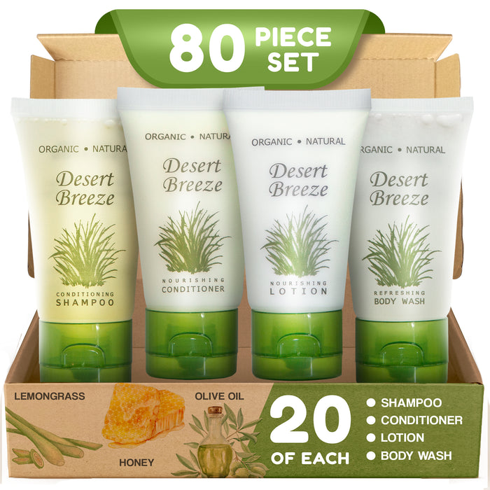 Desert Breeze | 1-Shoppe All-In-Kit | Hotel Size Amenities Set | Hotel / AirBnB / VRBO / Vacation Rental Soap Set | (80 pcs)