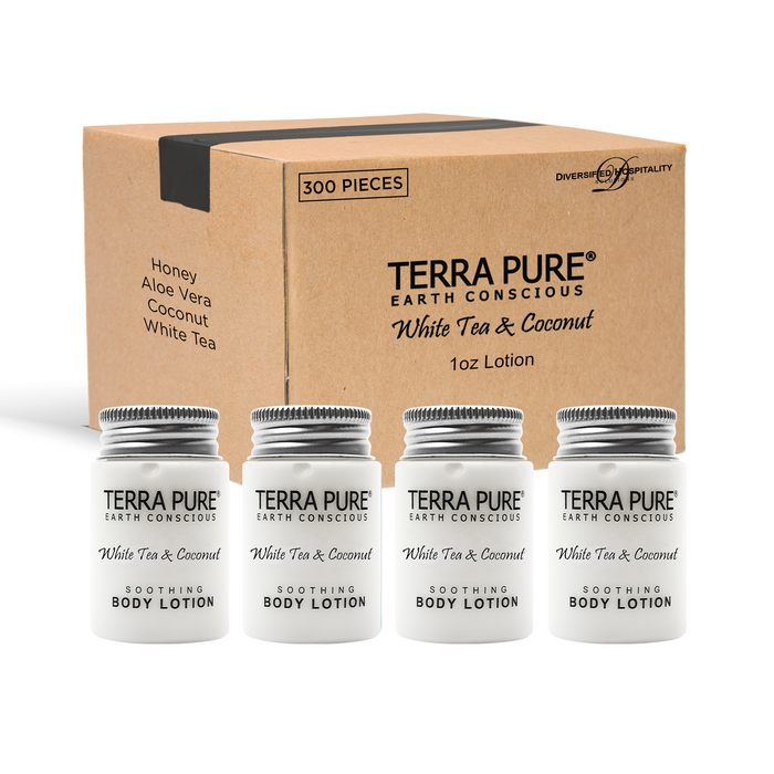Terra Pure White Tea & Coconut Lotion, Travel Size Hotel Amenities, 1 oz. (Case of 300)