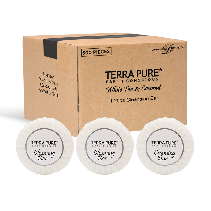 Terra Pure Aloe and Olive Oil Bar Soap, Travel Size Hotel Amenities, 1.25 oz (Pack of 300)