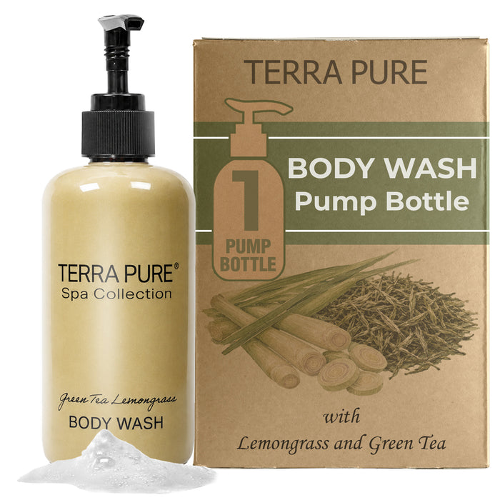 Terra Pure Body Wash | Spa Collection | Hotel Amenities in Pump Bottle | 10.14 oz. / 300 ml (Single Bottle)