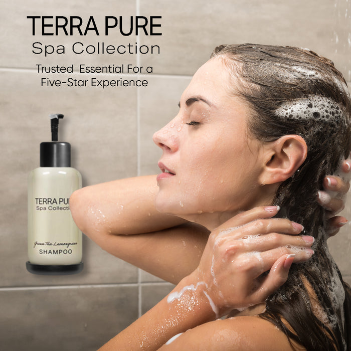 Terra Pure Shampoo | Spa Collection | Hotel Amenities in Pump Bottle | 10.14 oz. / 300 ml (Case of 12)